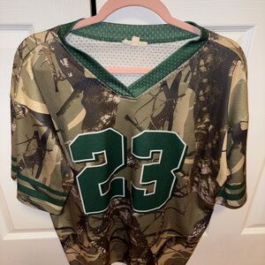 Camo Green Women's Jersey Top